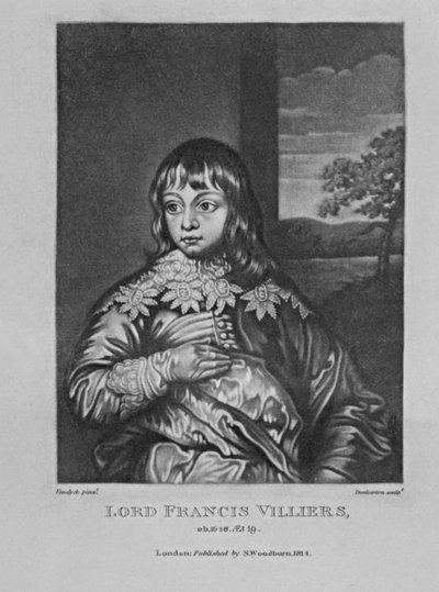 Portret lorda Francisa Villiersa. z „Characters Illustrious in British History” Richarda Earloma i Charlesa Turnera, 1815 autorstwa English School