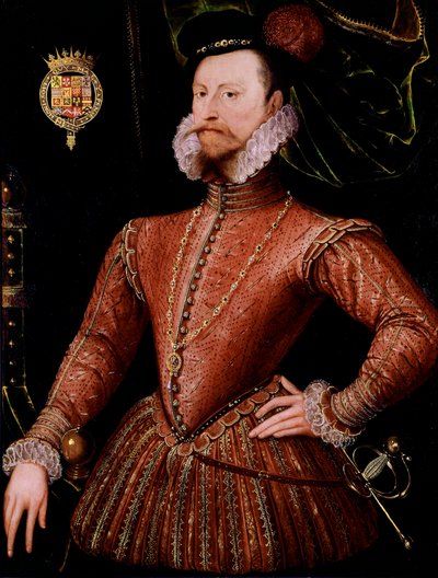 Portret Roberta Dudleya, hrabiego Leicester (1532-1588), ulubionego obrazu szkoły angielskiej Elisabeth Iere Anonymous. 16 wiek. Słońce 1,08x0,82 m Londyn, Narodowa galeria portretów autorstwa English School
