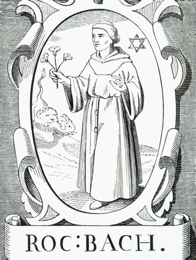 Portret Rogera Bacona (ok. 1220-92), ilustracja z nauki i literatury w średniowieczu i renesansie, napisana i rytowana przez Paula Lacroix, 1878 autorstwa English School