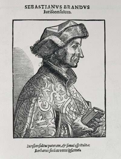 Portret Sebastiana Branta (ok. 1458-1521) z Narrative and Critical History of America, pod redakcją Justina Winsora, Londyn, 1886 autorstwa English School