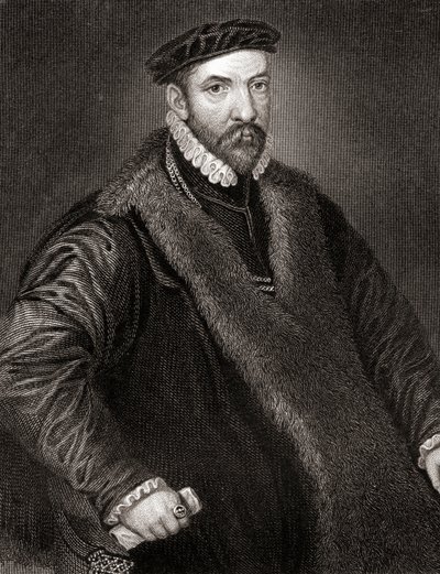 Portret Sir Nicholasa Bacona (1510-1579) z Lodges British Portraits, 1823 autorstwa English School