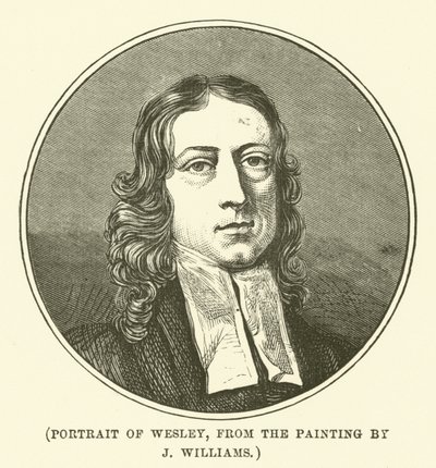 Portret Wesleya, z obrazu J Williamsa (grafika) autorstwa English School