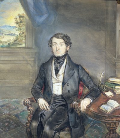 Portret dżentelmena we wnętrzu, ok. 1830 (dla par zob. 126403) autorstwa English School