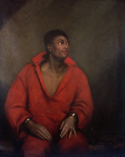 Portret niewolnika w łańcuchach (olej na płótnie) autorstwa English School