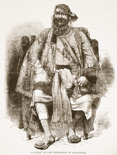 Portret maharadży z Dholepore, ilustracja z Cassells Illustrated History of England autorstwa English School