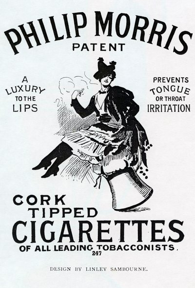 Plakat do papierosów Philip Morris, zaprojektowany przez Linsay Sambourne, 1896 autorstwa English School
