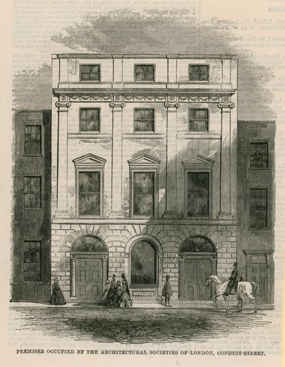 Pomieszczenia zajmowane przez stowarzyszenia architektoniczne Londynu, Conduit Street, Londyn autorstwa English School