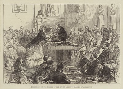 Prezentacja wolności londyńskiego City baronowej Burdett-Coutts autorstwa English School
