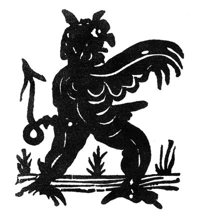 Demon priapiczny. ilustracja z początku XVII-wiecznej ballady „Ostrzeżenie dla wszystkich rozpustnych wątrób” autorstwa English School