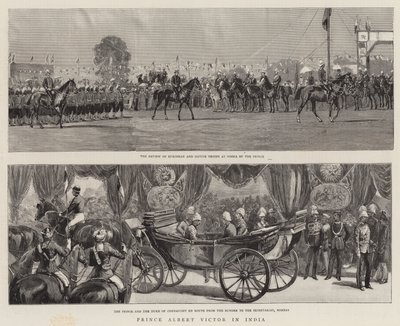 Prince Albert Victor w Indiach (grafika) autorstwa English School