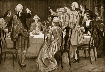 Książę Karol Edward w Holyrood, ilustracja z Hutchinsons Story of the British Nation, ok. 1923 autorstwa English School