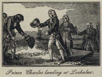 Książę Karol ląduje w Lochabar (rycina) autorstwa English School