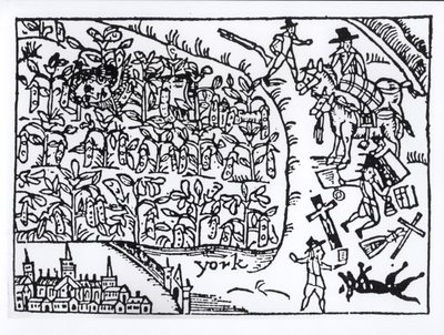 Książę Rupert (1619-82) ukrywający się na polu fasoli w bitwie pod Marston Moor 2 lipca 1644 autorstwa English School