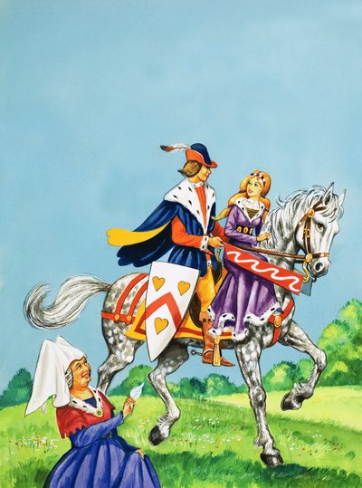 Książę i Księżniczka na koniu autorstwa English School
