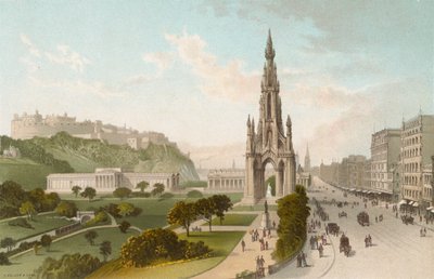 Princes Street Edynburg. Patrząc na Zachód autorstwa English School