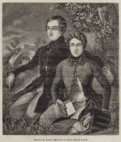 Princes of Baden, kuzyni JKW księcia Alberta (rycina) autorstwa English School