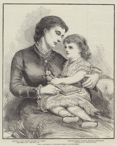 Księżniczka Alicja i jej córka (grafika) autorstwa English School