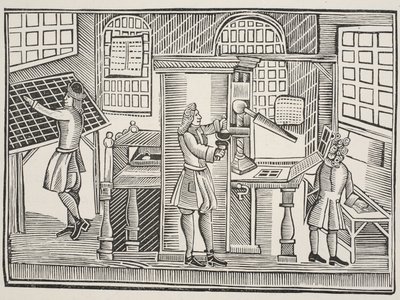 Drukarnia, c.1710 autorstwa English School