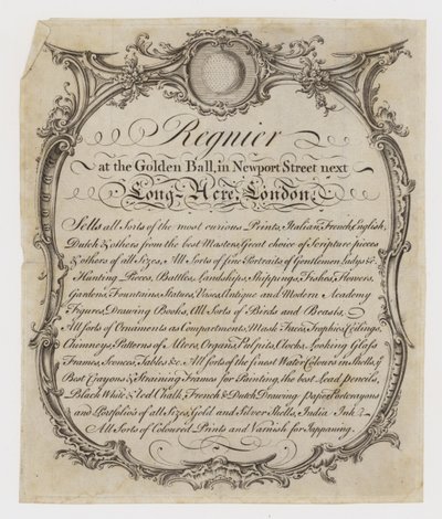 Printseller, Regnier, karta handlowa autorstwa English School