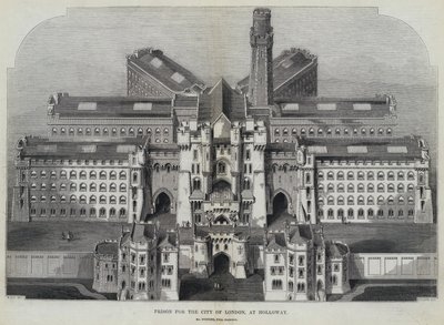Więzienie dla City of London, w Holloway (grawerowanie) autorstwa English School