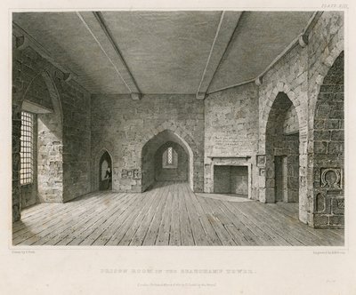 Sala więzienna w wieży Beauchamp autorstwa English School