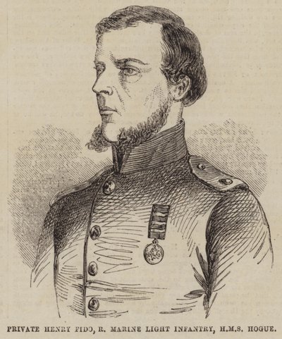 Szeregowy Henry Fido, Royal Marine Light Infantry, HMS Hogue (grawerowanie) autorstwa English School