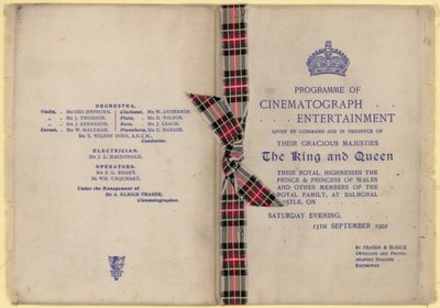 Program Cinematograph Entertainment z udziałem Króla i Królowej autorstwa English School
