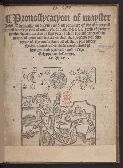 Pronostycacyon of mayster John Thybault autorstwa English School