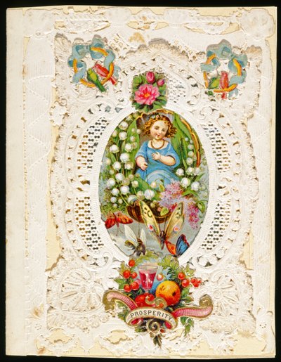 Prosperity, kartka walentynkowa, ok. 1870 (kolor lito na papierze) autorstwa English School