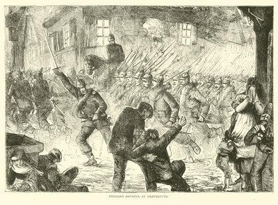 Natarcie pruskie pod Gravelotte, sierpień 1870 autorstwa English School