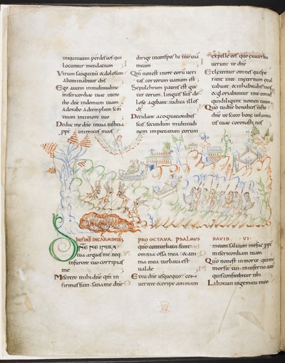 Psalm 6 z Psałterza Harleya, Harley MS 603 f.3v autorstwa English School