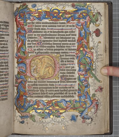 Psałterz z kalendarzem Sarum use, Fol 82 recto, ok. 1425-75 (tusz, farba i złoto na welinie) autorstwa English School