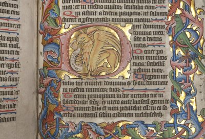 Psałterz z kalendarzem Sarum, Fol 84 recto, detal, ok. 1425-75 autorstwa English School