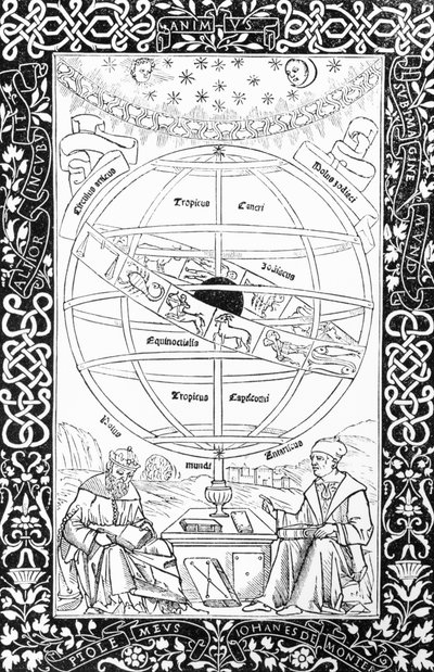System Ptolemeusza, ilustracja z Nauki i literatury średniowiecza i renesansu, napisana i rytowana przez Paula Lacroix, 1878 autorstwa English School