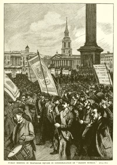 Spotkanie publiczne na Trafalgar Square z okazji Krwawej Niedzieli autorstwa English School