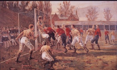 Uczniowie szkół publicznych grający w piłkę nożną autorstwa English School