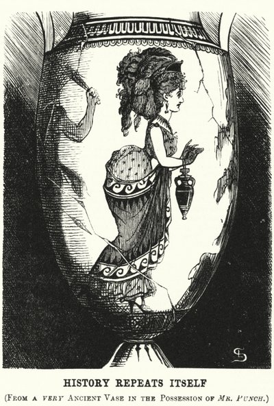 Punch cartoon: Historia się powtarza (grawerunek) autorstwa English School