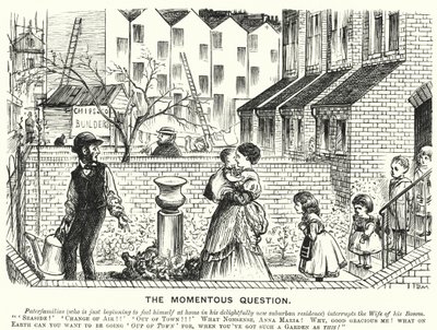 Punch cartoon: The Momentous Question (grawerunek) autorstwa English School