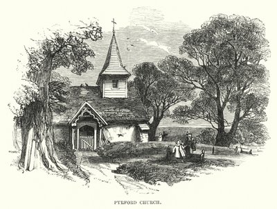 Kościół Pyrford (rycina) autorstwa English School