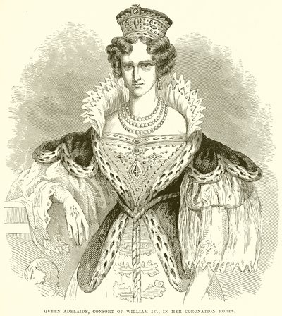 Królowa Adelajda, małżonka Wilhelma IV, w szatach koronacyjnych autorstwa English School