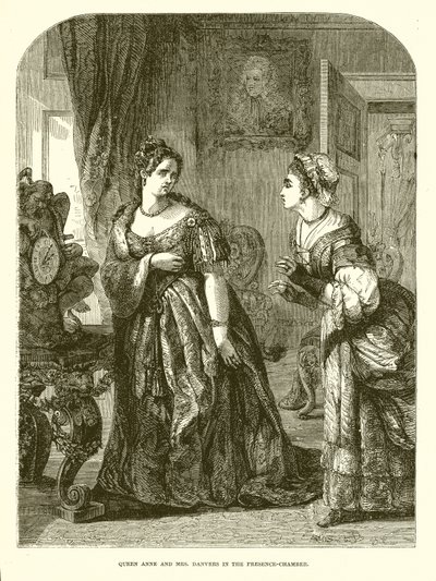 Królowa Anna i Pani Danvers w Komnacie Obecności autorstwa English School