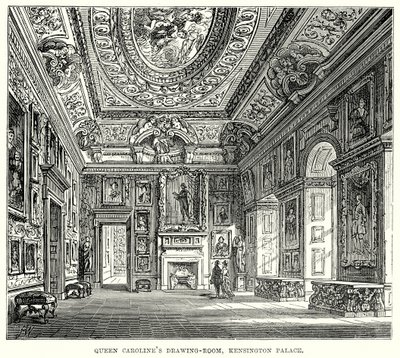 Salon królowej Karoliny, Pałac Kensington (rycina) autorstwa English School