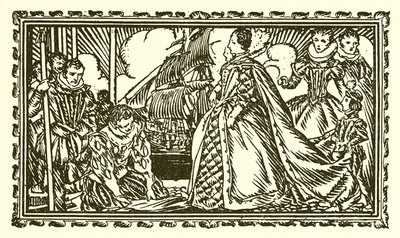 Królowa Elżbieta I i Sir Walter Raleigh autorstwa English School