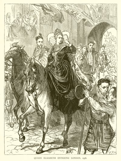 Królowa Elżbieta wkraczająca do Londynu, 1558 autorstwa English School