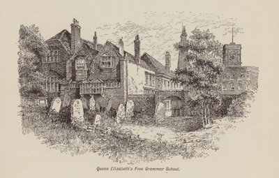 Wolne Gimnazjum Królowej Elżbiety (litografia) autorstwa English School