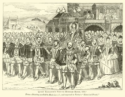 Wizyta królowej Elżbiety w Hunsdon House, 1571 autorstwa English School