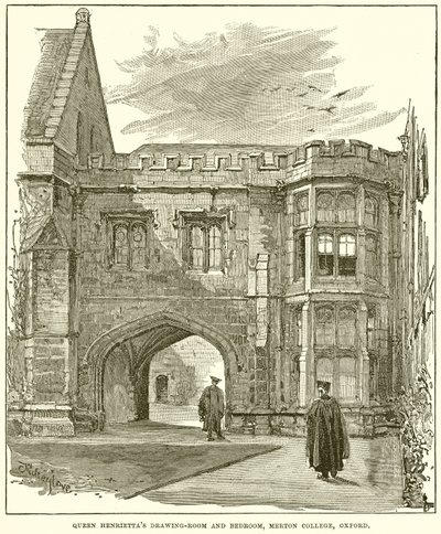 Salon i sypialnia królowej Henrietty, Merton College, Oksford autorstwa English School