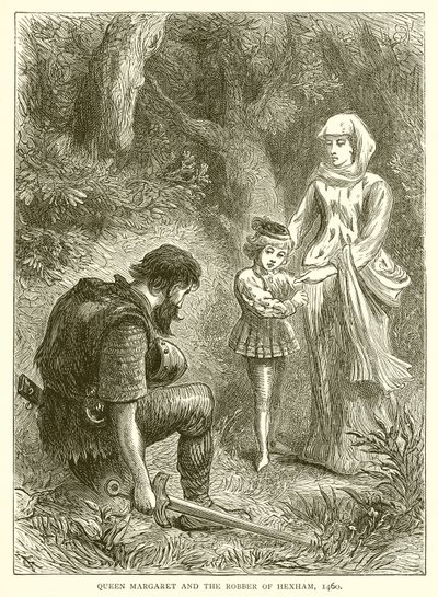 Królowa Małgorzata i rabuś Hexham, 1460 autorstwa English School