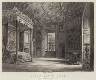 Pokój Królowej Marii, Pałac Holyrood (rycina) autorstwa English School