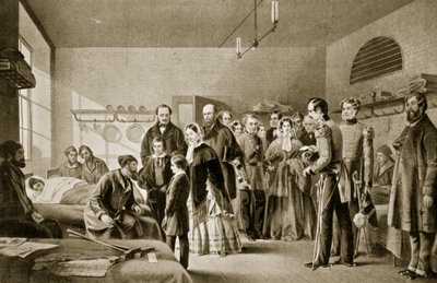 Królowa Wiktoria odwiedza rannych autorstwa English School
